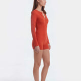 Crush Playsuit - Red